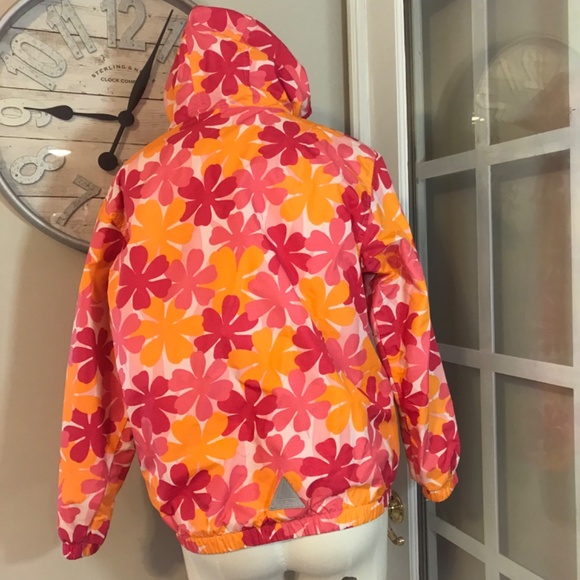 L L bean Flower power hooded wind breaker rain jacket - Picture 2 of 14